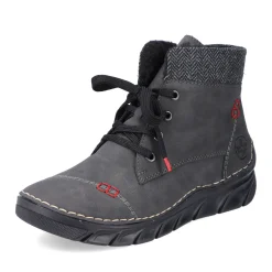 Outlet Rieker Sznurowane Buty Damskie W Kolorze Antracytowym