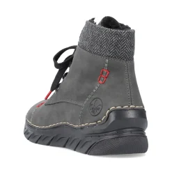 Outlet Rieker Sznurowane Buty Damskie W Kolorze Antracytowym