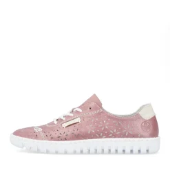 Hot Rieker Sznurowane Buty Damskie W Kolorze Krwistego Rozu