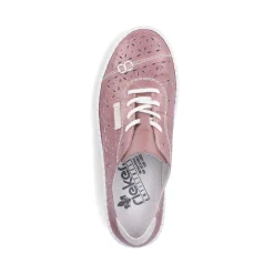 Hot Rieker Sznurowane Buty Damskie W Kolorze Krwistego Rozu