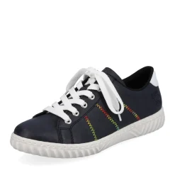 Best Rieker Sznurowane Buty Damskie W Kolorze Granatowym