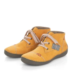 Sale Rieker Sznurowane Buty Damskie W Kolorze Miodowozoltym