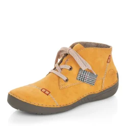 Sale Rieker Sznurowane Buty Damskie W Kolorze Miodowozoltym