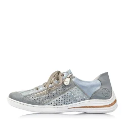 Discount Rieker Sznurowane Buty Damskie W Kolorze Morskiego Blekitu