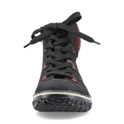 Discount Rieker Sznurowane Buty Damskie W Kolorze Grafitowo-Czarnym