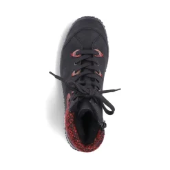 Discount Rieker Sznurowane Buty Damskie W Kolorze Grafitowo-Czarnym