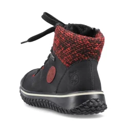 Discount Rieker Sznurowane Buty Damskie W Kolorze Grafitowo-Czarnym