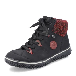 Discount Rieker Sznurowane Buty Damskie W Kolorze Grafitowo-Czarnym