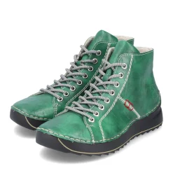 Online Rieker Sznurowane Buty Damskie W Kolorze Szmaragdowej Zieleni