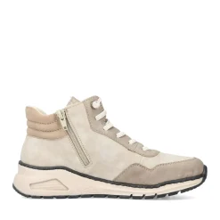 Outlet Rieker Sznurowane Buty Damskie W Kolorze Jasnego Bezu