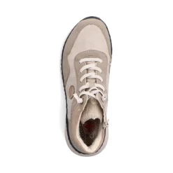 Outlet Rieker Sznurowane Buty Damskie W Kolorze Jasnego Bezu