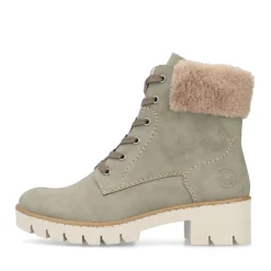 Clearance Rieker Sznurowane Buty Damskie W Kolorze Khaki-Brazowym