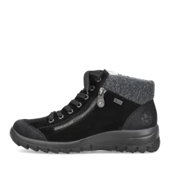 Discount Rieker Sznurowane Buty Damskie W Kolorze Grafitowo-Czarnym