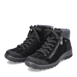 Discount Rieker Sznurowane Buty Damskie W Kolorze Grafitowo-Czarnym