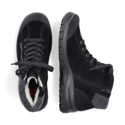Discount Rieker Sznurowane Buty Damskie W Kolorze Grafitowo-Czarnym
