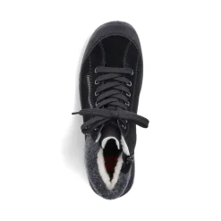 Discount Rieker Sznurowane Buty Damskie W Kolorze Grafitowo-Czarnym