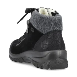 Discount Rieker Sznurowane Buty Damskie W Kolorze Grafitowo-Czarnym