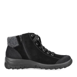 Discount Rieker Sznurowane Buty Damskie W Kolorze Grafitowo-Czarnym