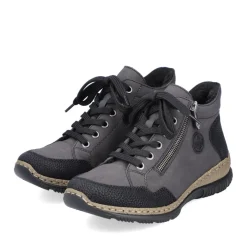 Outlet Rieker Sznurowane Buty Damskie W Kolorze Antracytowym