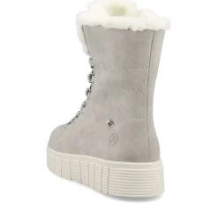 Fashion Rieker Sznurowane Buty Damskie Platinum Grey