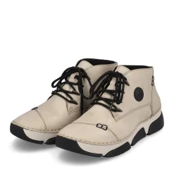 Best Rieker Sznurowane Buty Damskie W Kolorze Kremowo-Bezowym