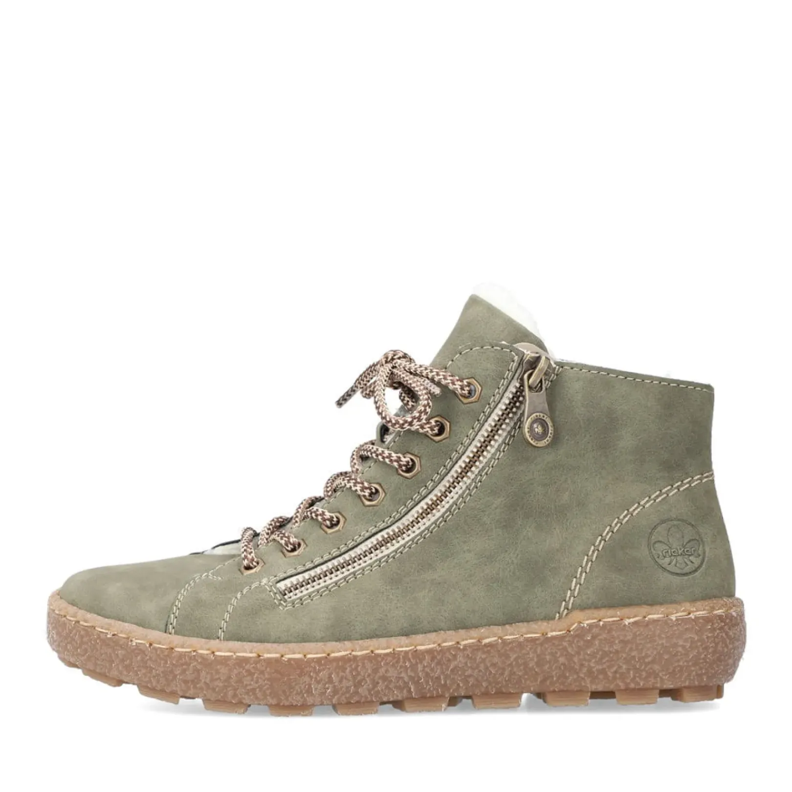 Online Rieker Sznurowane Buty Damskie W Kolorze Zielonego Liscia
