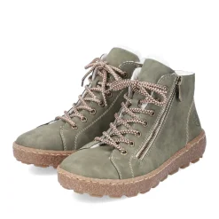 Online Rieker Sznurowane Buty Damskie W Kolorze Zielonego Liscia