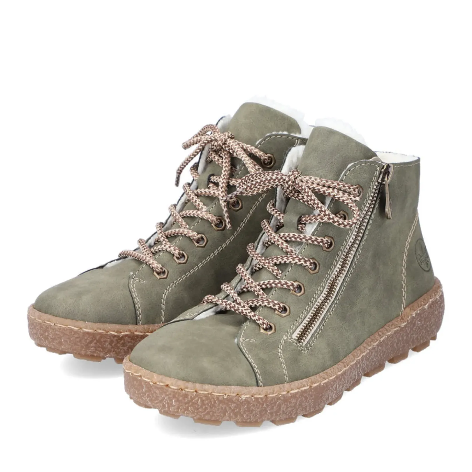 Online Rieker Sznurowane Buty Damskie W Kolorze Zielonego Liscia