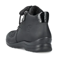 Best Rieker Sznurowane Buty Damskie W Kolorze Glebokiej Czerni