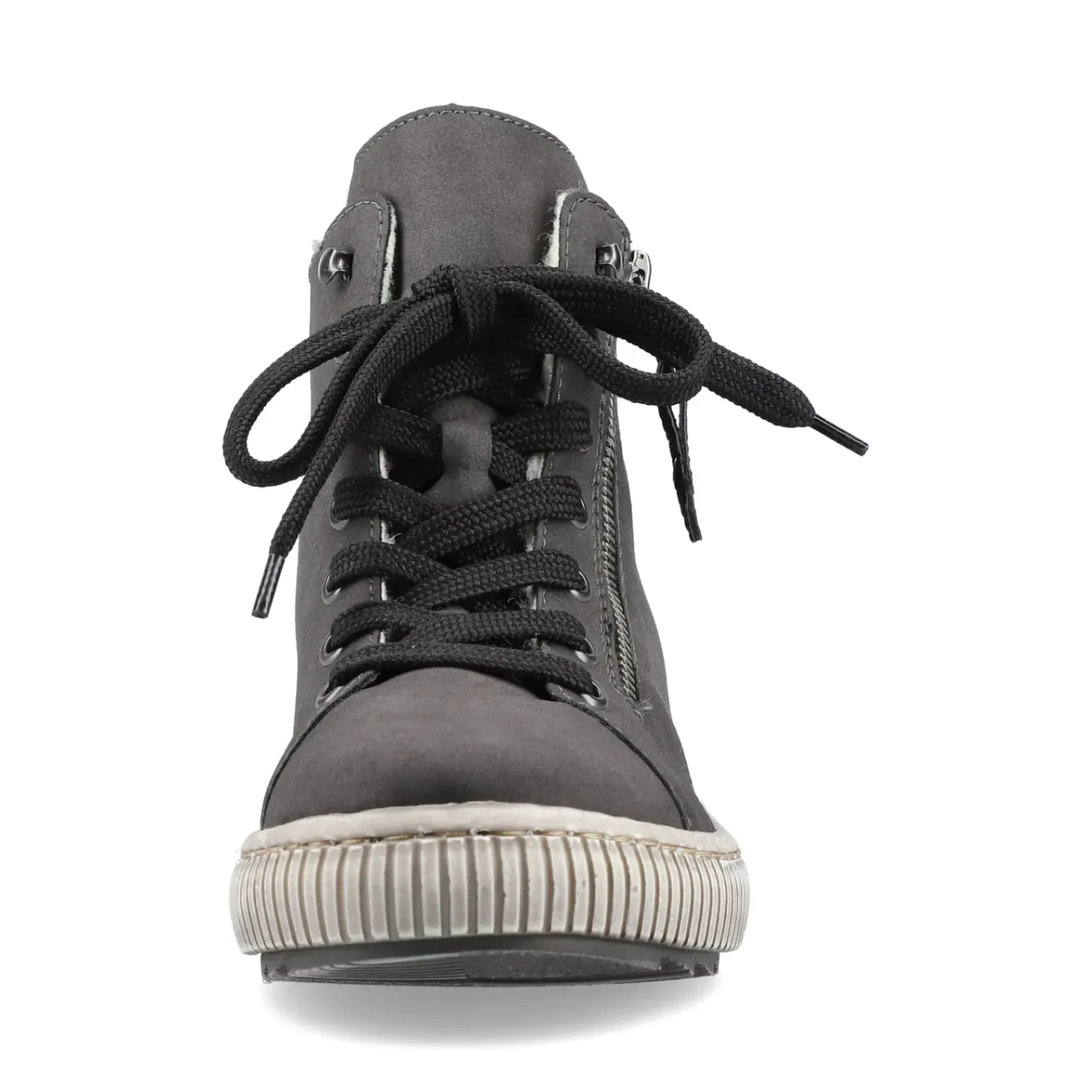 Fashion Rieker Sznurowane Buty Damskie W Kolorze Antracytowym