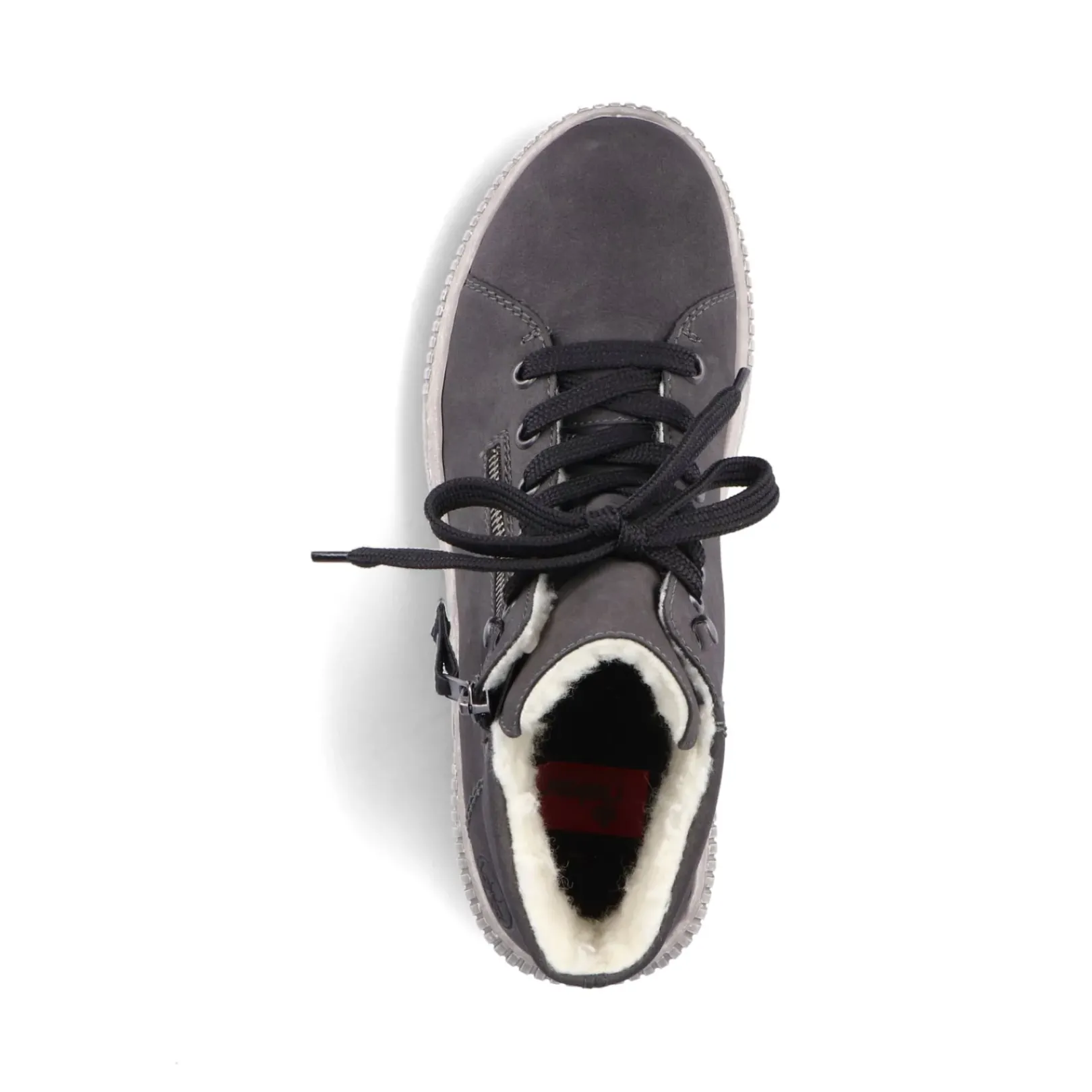 Fashion Rieker Sznurowane Buty Damskie W Kolorze Antracytowym