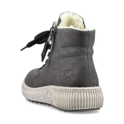 Fashion Rieker Sznurowane Buty Damskie W Kolorze Antracytowym
