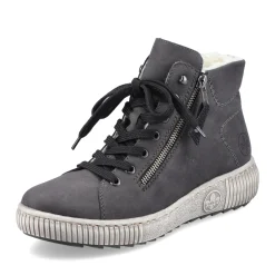 Fashion Rieker Sznurowane Buty Damskie W Kolorze Antracytowym