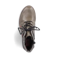 Fashion Rieker Sznurowane Buty Damskie W Kolorze Szaro-Zielonym