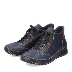 Sale Rieker Sznurowane Buty Damskie W Kolorze Lupkowoniebieskim