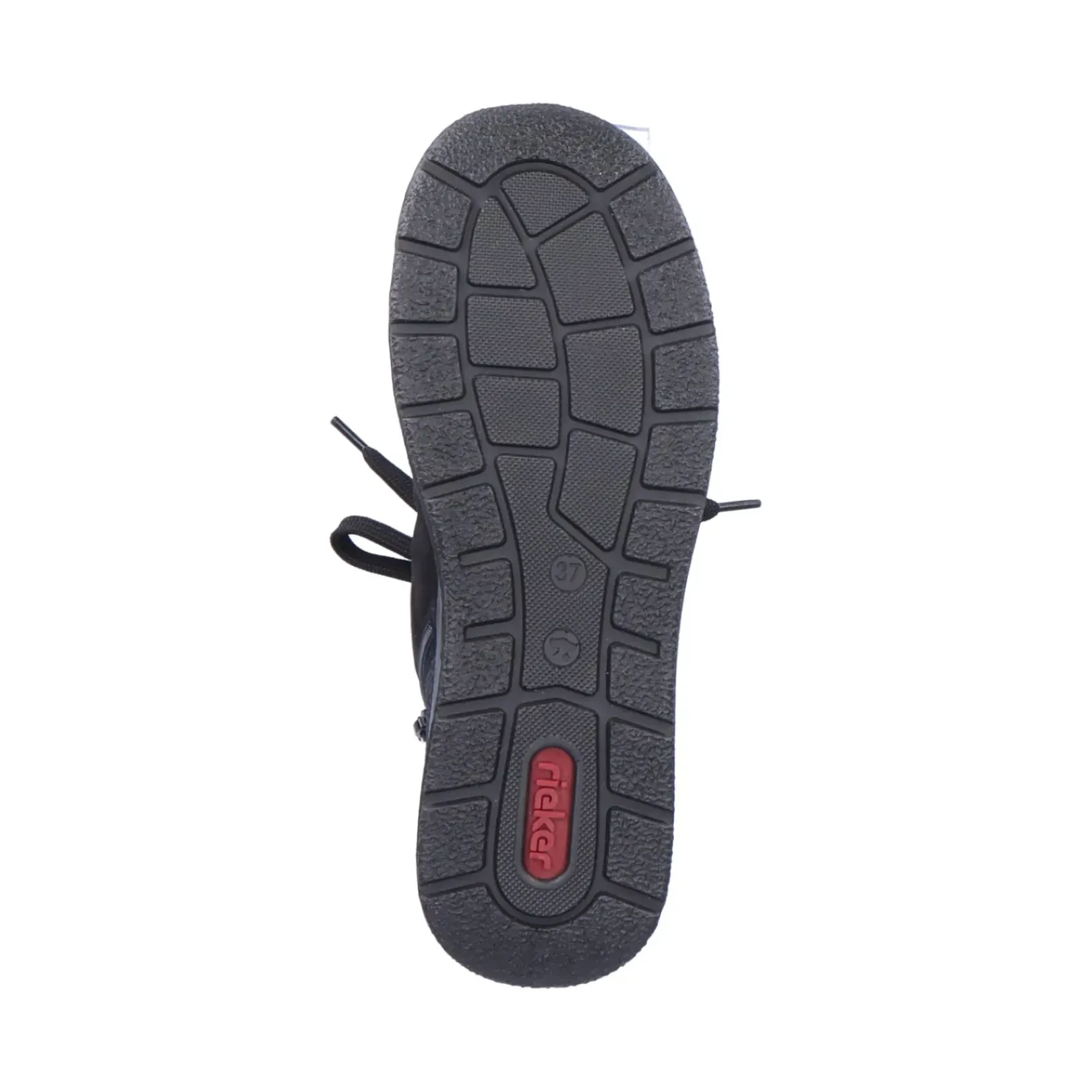 Discount Rieker Sznurowane Buty Damskie W Kolorze Glebokiej Czerni