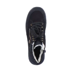 Discount Rieker Sznurowane Buty Damskie W Kolorze Glebokiej Czerni