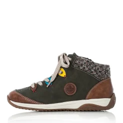 Best Rieker Sznurowane Buty Damskie W Kolorze Zielonego Mchu