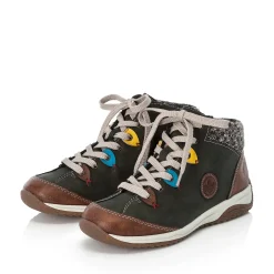 Best Rieker Sznurowane Buty Damskie W Kolorze Zielonego Mchu
