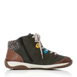 Best Rieker Sznurowane Buty Damskie W Kolorze Zielonego Mchu