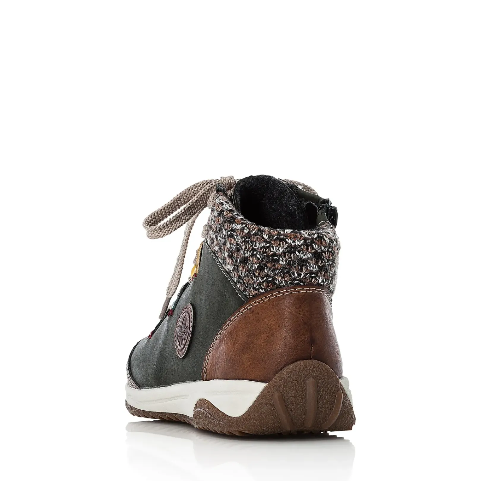 Best Rieker Sznurowane Buty Damskie W Kolorze Zielonego Mchu