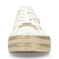 Hot Rieker Sznurowane Buty Damskie W Kolorze Labedzim Bialym