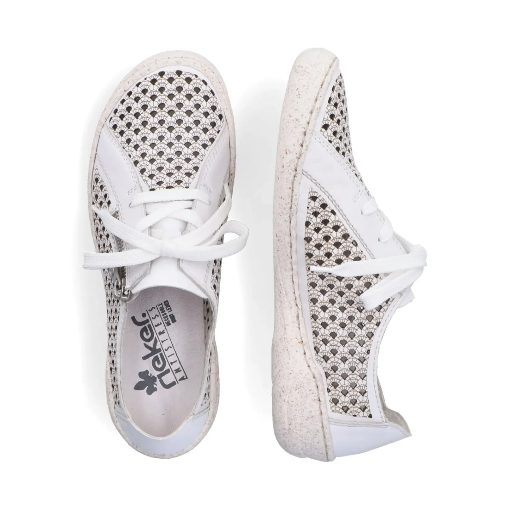 Online Rieker Sznurowane Buty Damskie W Kolorze Czystej Bieli