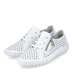 Hot Rieker Sznurowane Buty Damskie W Kolorze Perlowo-Bialym