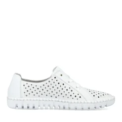 Hot Rieker Sznurowane Buty Damskie W Kolorze Perlowo-Bialym