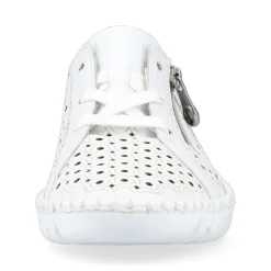 Hot Rieker Sznurowane Buty Damskie W Kolorze Perlowo-Bialym