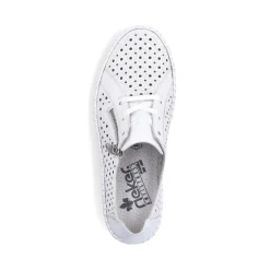 Hot Rieker Sznurowane Buty Damskie W Kolorze Perlowo-Bialym
