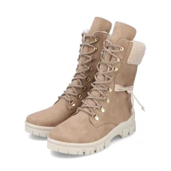 Discount Rieker Sznurowane Buty Damskie Noisette