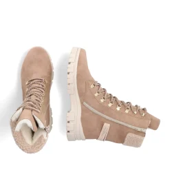 Discount Rieker Sznurowane Buty Damskie Noisette