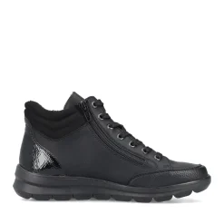 Best Rieker Sznurowane Buty Damskie W Kolorze Glebokiej Czerni